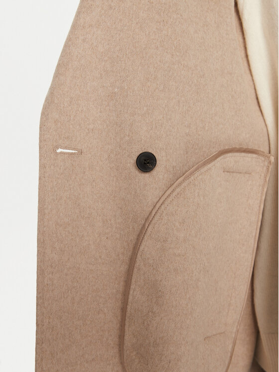 ViCOLO ViCOLO Vilnonis paltas TS0006 Smėlio Regular Fit