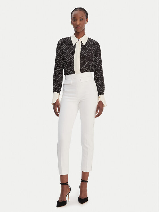 Elisabetta Franchi Elisabetta Franchi Kalhoty z materiálu PA-170-61E2-V290 Bílá Regular Fit