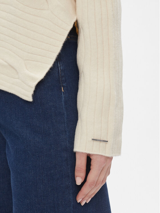 Calvin Klein Calvin Klein Džemper Asymetric Modern Cable Sweater K20K206016 Bež Regular Fit