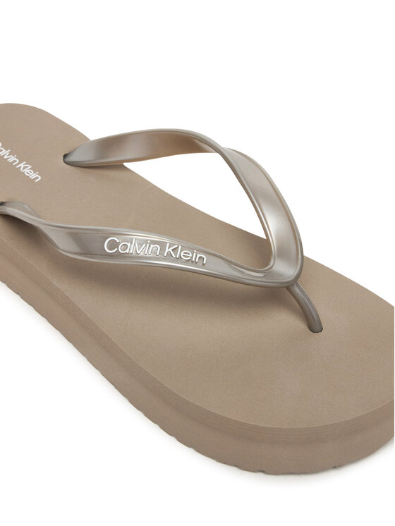 Calvin Klein Calvin Klein Šlepetės per pirštą Flatform Flip Flop Met Tpu HW0HW03120 Auksinė