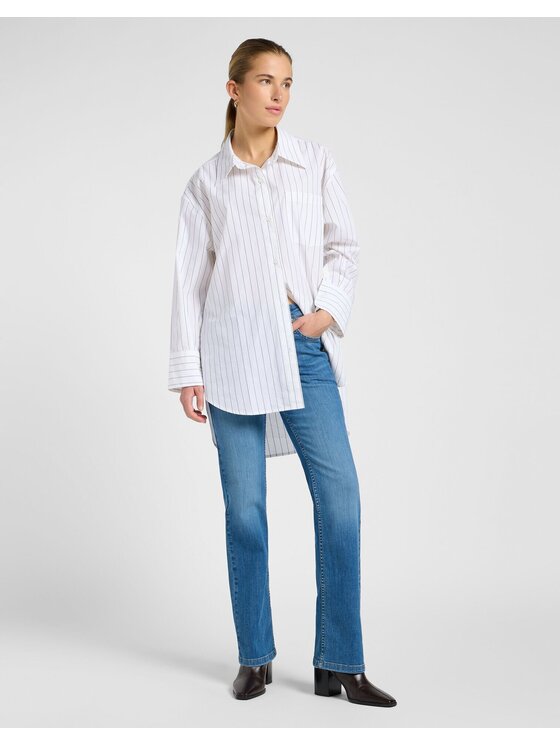Lee Lee Koszula LOOSE SHIRT Biały Relaxed Fit
