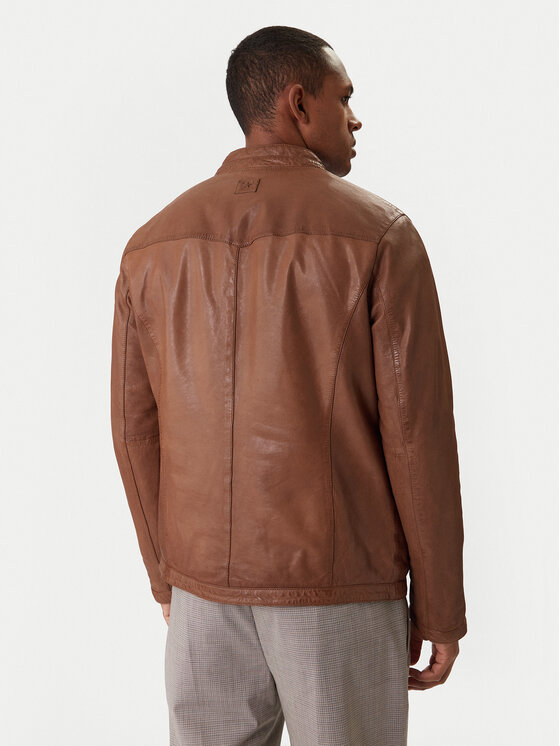 Milestone Milestone Geacă de piele Oliverio 611099 60770 Maro Regular Fit