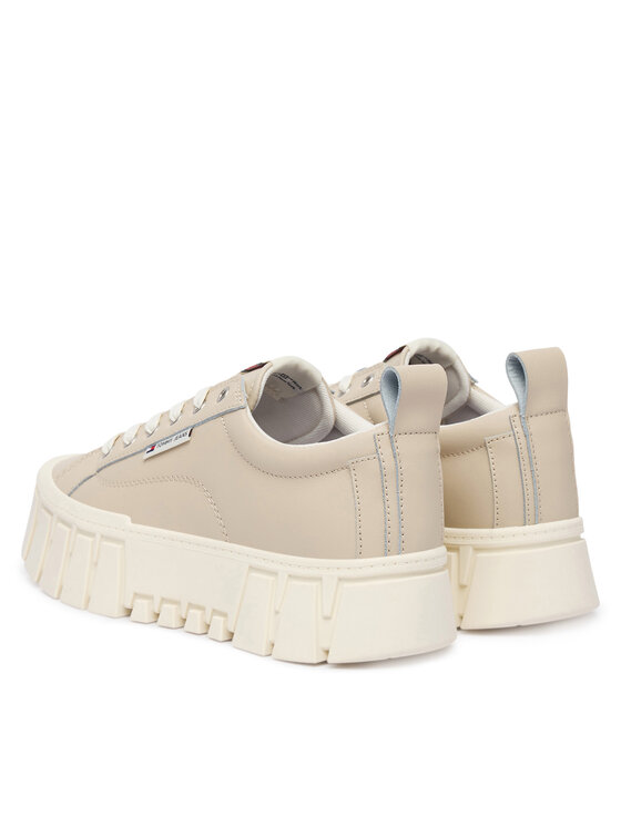 Tommy Jeans Tommy Jeans Laisvalaikio batai Tjw Vulc Flatform Leather EN0EN03008 Smėlio