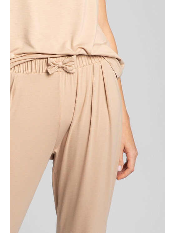 LaLupa LaLupa Spodnie piżamowe LA025 Brązowy Comfortable Fit