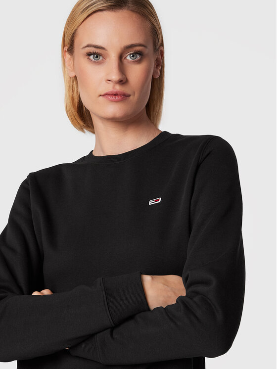 Tommy Jeans Tommy Jeans Μπλούζα Fleece DW0DW09227 Μαύρο Regular Fit