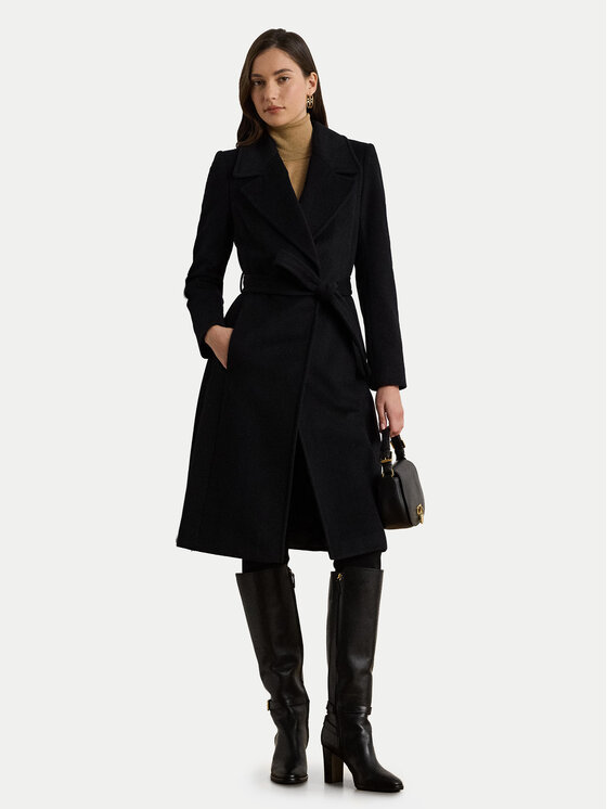 LAUREN RALPH LAUREN LAUREN RALPH LAUREN Vlnený kabát 297962169001 Čierna Regular Fit