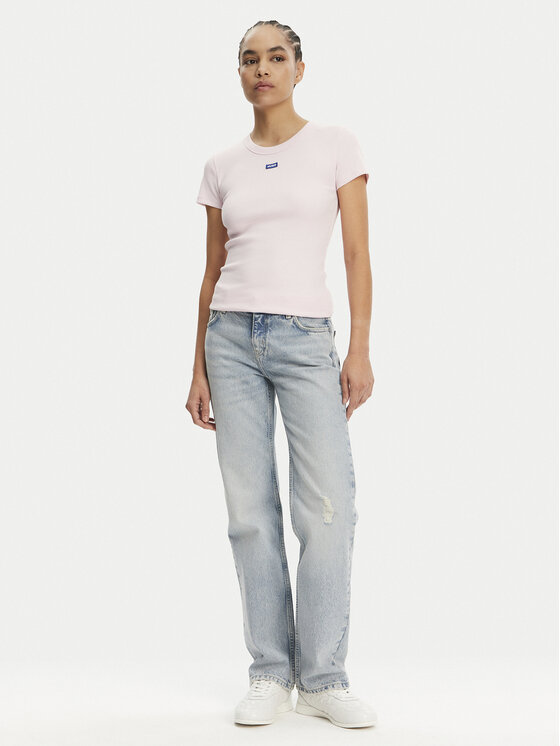 HUGO HUGO T-shirt Easy 50523924 Ružičasta Slim Fit