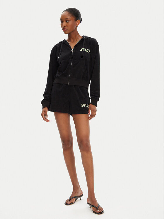 Juicy Couture Juicy Couture Pantaloni scurți sport Perkin JCWHS125322 Negru Relaxed Fit