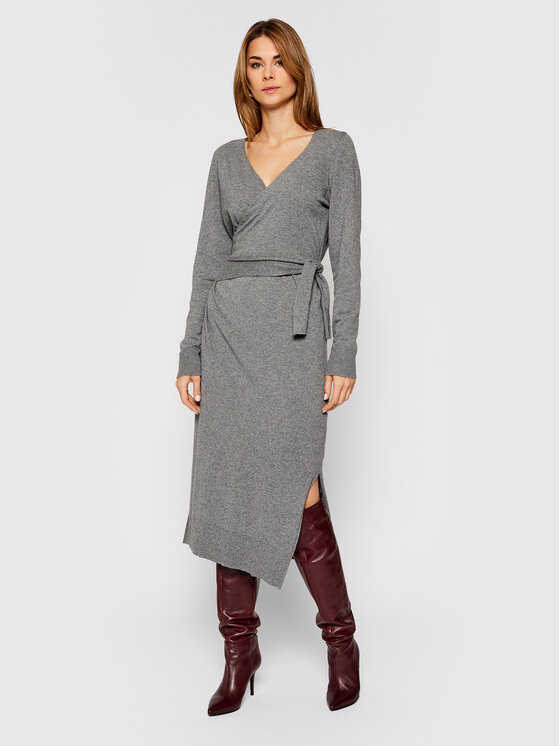 Trussardi Trussardi Плетена рокля 56D00402 Сив Regular Fit