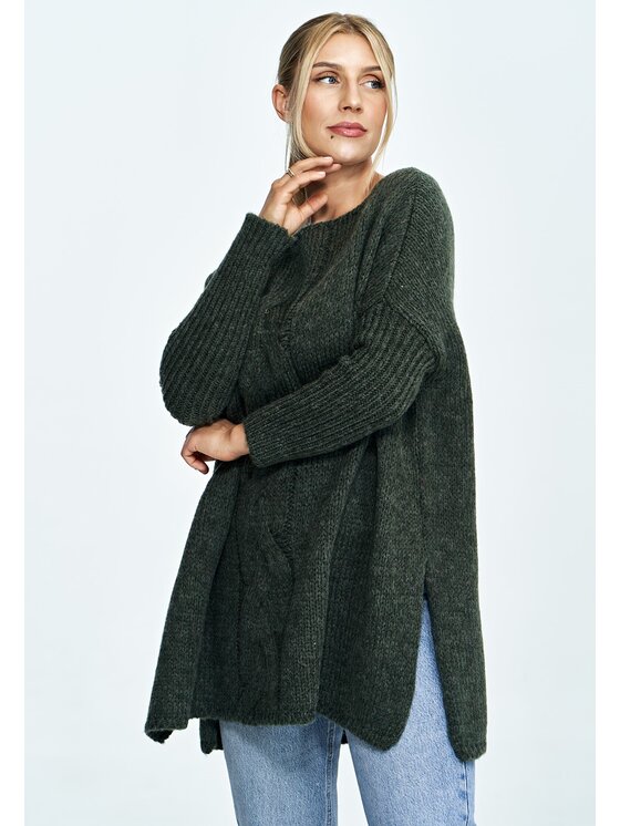 FIGL FIGL Sweter M900 Khaki Oversize