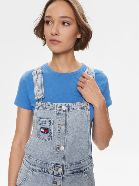 Tommy Jeans Tommy Jeans Дънкова рокля DW0DW17207 Син Regular Fit