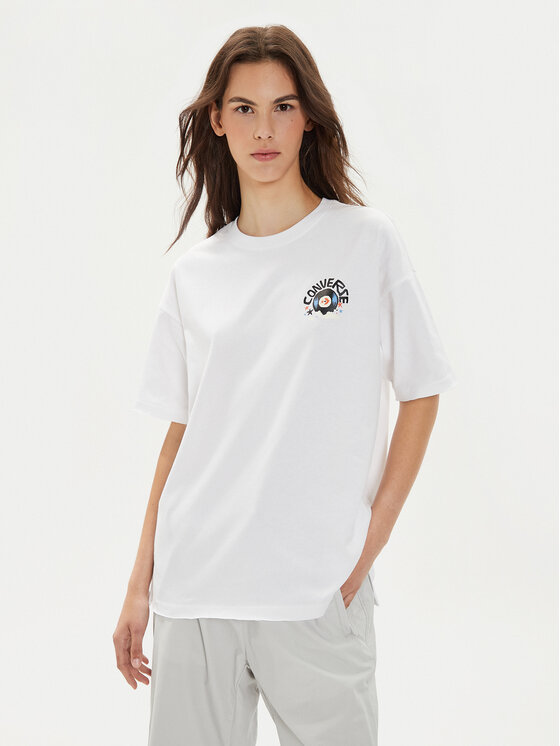 Converse Tričko W Festival Music Girl Tee 10026373-A03 Biela Regular Fit