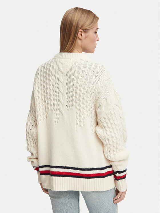 Tommy Jeans Tommy Jeans Džemper DW0DW23353 Krem Oversize