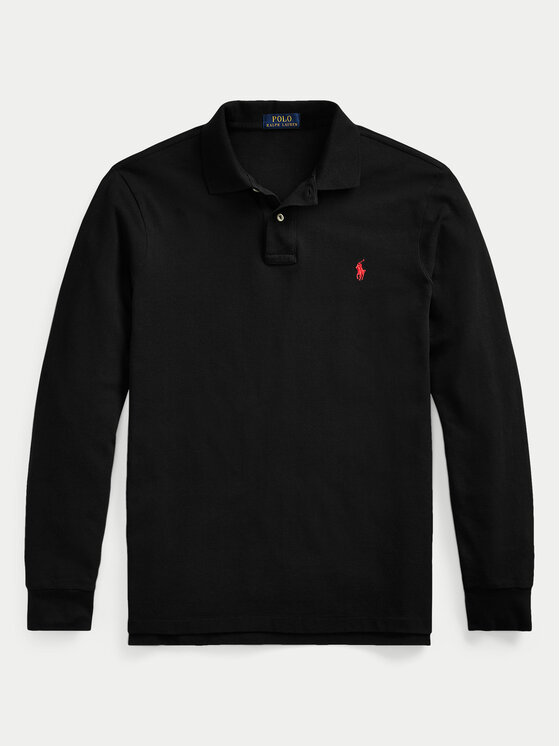 Polo Ralph Lauren Polo Ralph Lauren Тениска с яка и копчета 710680790045 Черен Custom Slim Fit
