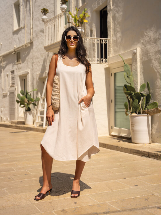 Feba Feba Vestito estivo F253 Beige Oversize