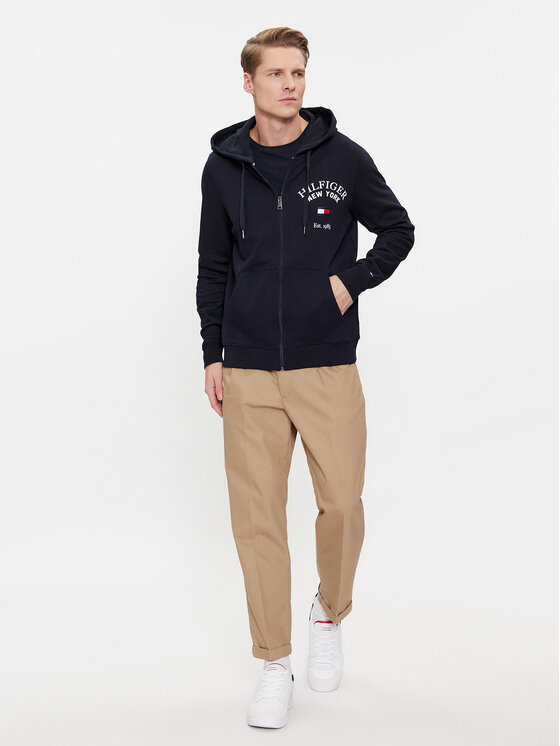 Tommy Hilfiger Tommy Hilfiger Pulóver Arched Varsity MW0MW33644 Sötétkék Regular Fit