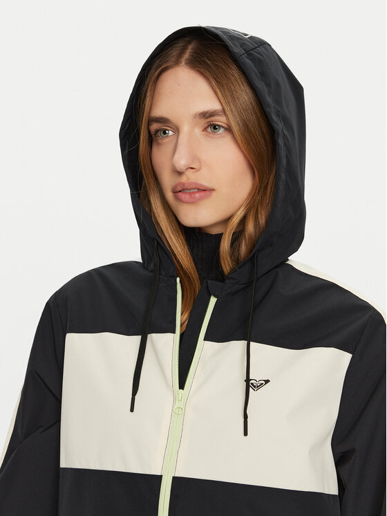 Roxy Roxy Kurtka przeciwdeszczowa Move Free ERJJK03624 Czarny Regular Fit