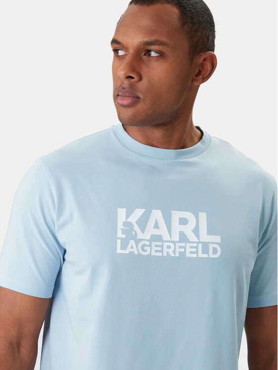KARL LAGERFELD KARL LAGERFELD T-Shirt 755780 561235 Błękitny Regular Fit