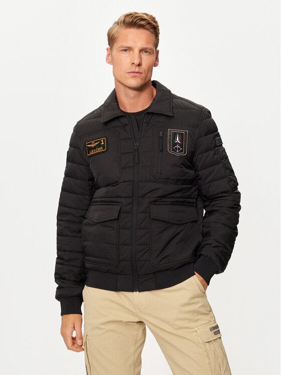 Aeronautica Militare Bomber stila jaka 242AB2191CT3375 Melns Regular Fit