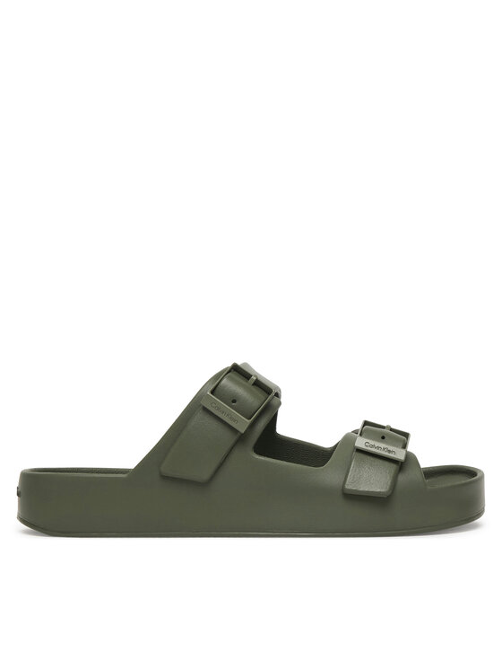 Calvin Klein Calvin Klein Šľapky Ergon Eva Double Bar Sandal HM0HM02116 Zelená