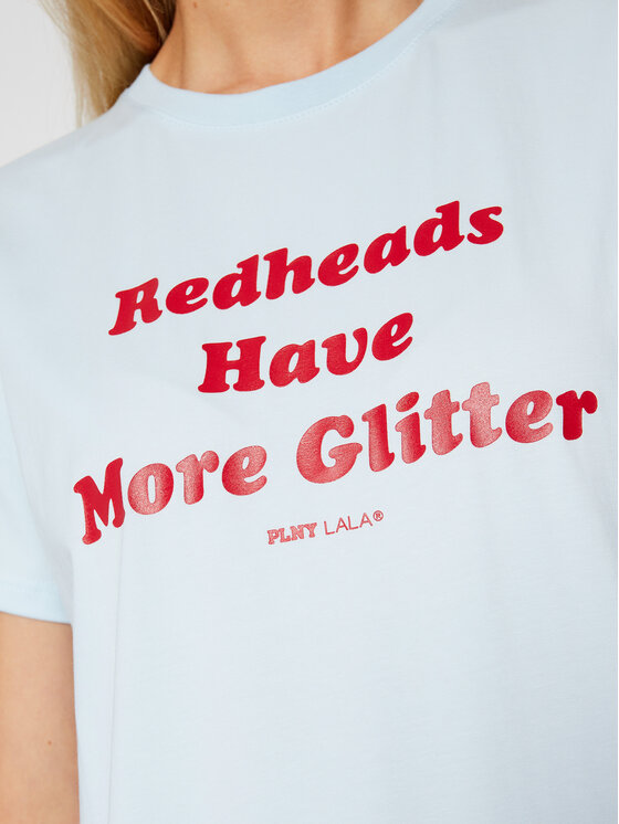 PLNY LALA PLNY LALA T-Shirt Redheads PL-KO-CL-00202 Błękitny Classic Fit