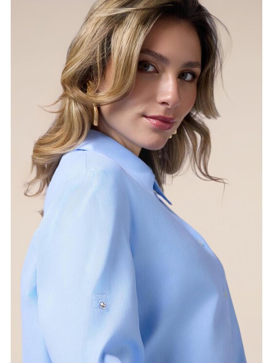 Oltre Oltre Camicia 5208J100767N004 Turchese Boxy Fit