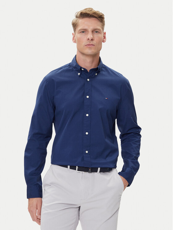 Tommy Hilfiger Koszula MW0MW37550 Granatowy Regular Fit