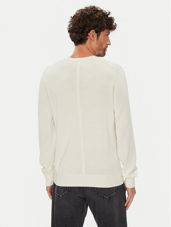 Calvin Klein Calvin Klein Sweter LV040BM343 Écru Regular Fit