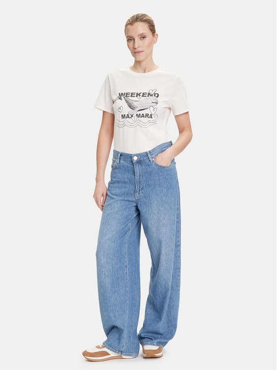 Weekend Max Mara Weekend Max Mara T-krekls Guglia 2525976031 Écru Regular Fit