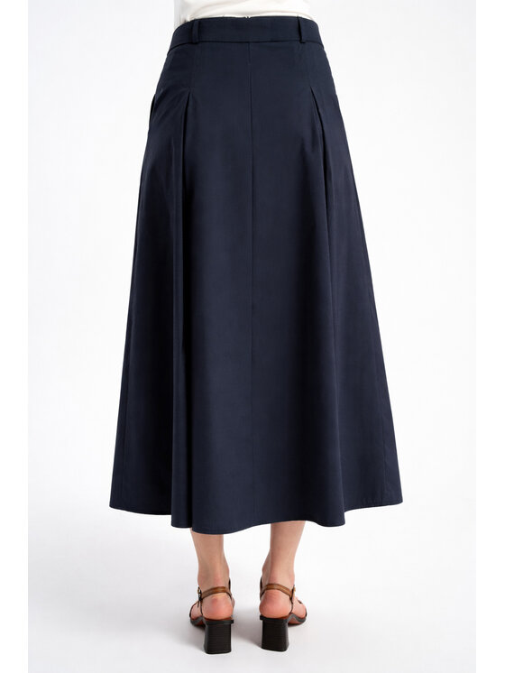 CLICK CLICK Φούστα maxi 50-742 Σκούρο μπλε Flare Fit