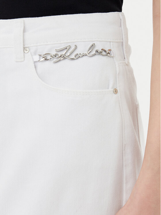 KARL LAGERFELD KARL LAGERFELD Džinsa svārki A2W12020 Balts Regular Fit