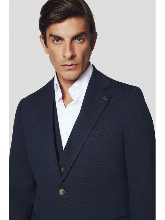 Lancerto Lancerto Marynarka Sezze MA131224000006 Granatowy Slim Fit