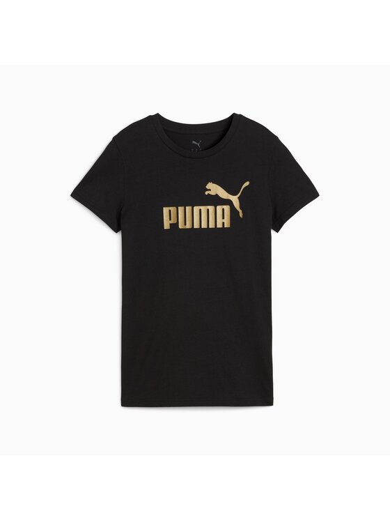 Puma Puma T-Shirt Ess Metallic No. 1 Logo Tee 631536 Czarny Regular Fit
