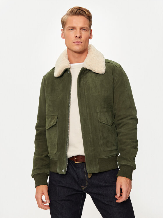 SCHOTT N.Y.C. SCHOTT N.Y.C. Μπουφάν δερμάτινο LC2410S Πράσινο Regular Fit