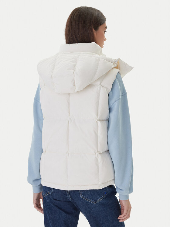 Tommy Jeans Tommy Jeans Športová vesta Tjw Alaska Grid Down Vest DW0DW21627 Écru Regular Fit