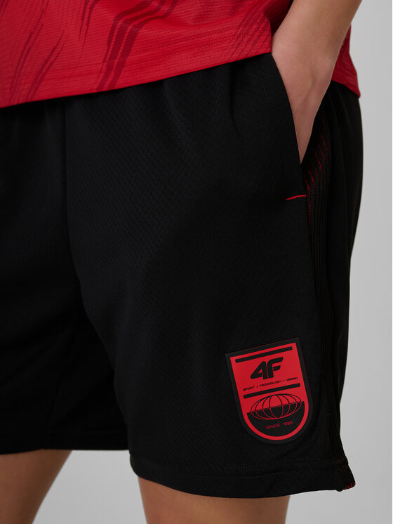 4F 4F Szorty sportowe FOOTBALL Czarny Regular Fit