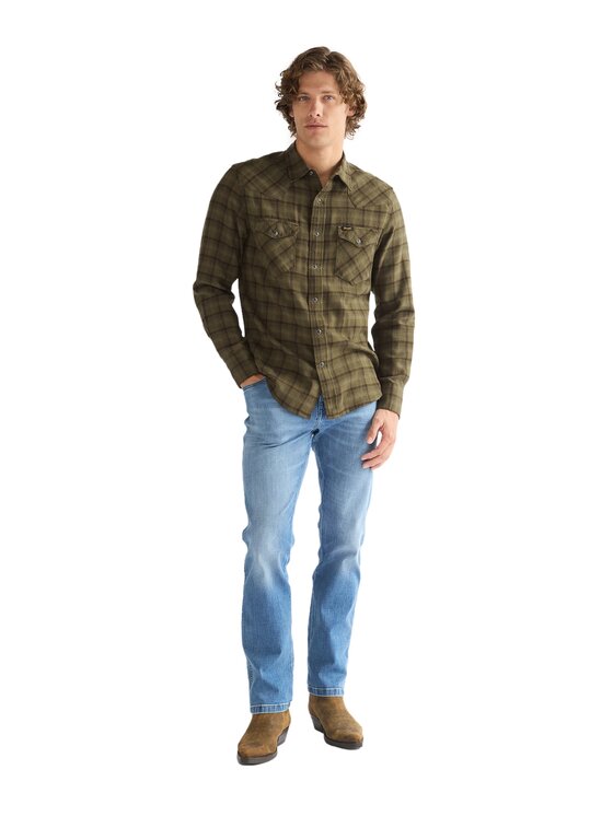 Wrangler Wrangler Koszula 112386996 Zielony Regular Fit