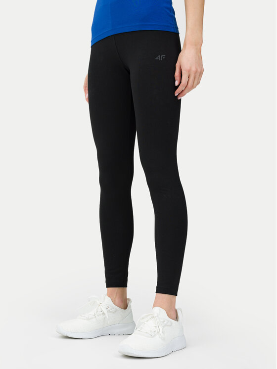 4F 4F Legíny 4FWSS24TTIGF137 Čierna Slim Fit