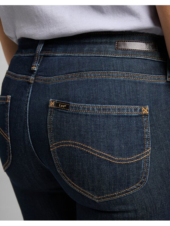 Lee Lee Jeansy Scarlett Solid Blue Granatowy Skinny Fit
