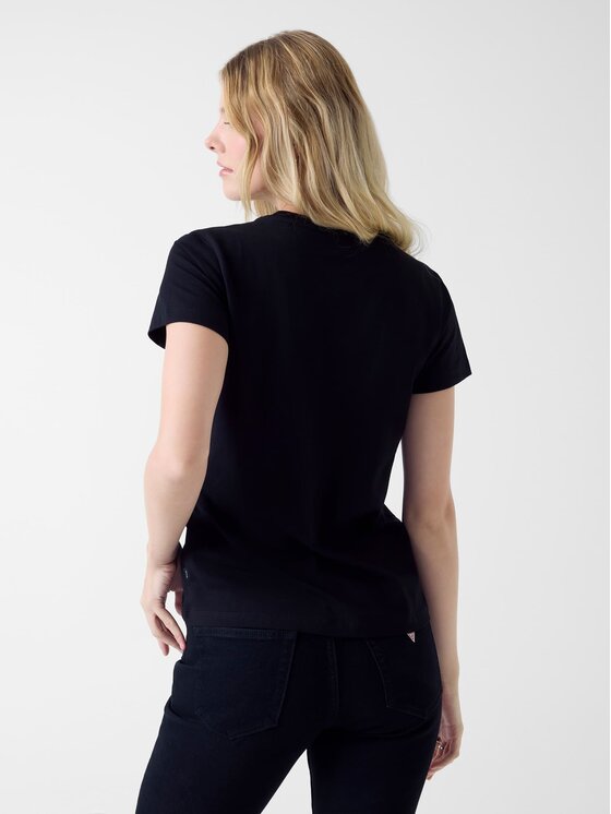 Guess Jeans Guess Jeans Футболка W6RI18 J1314 Чорний Regular Fit