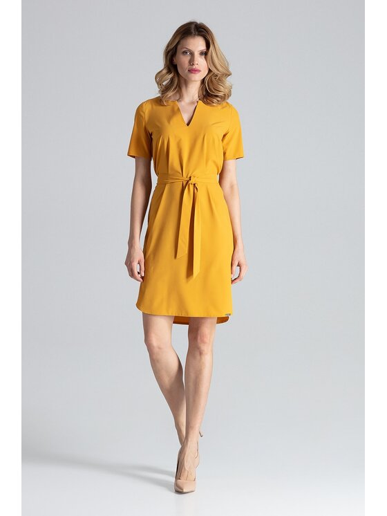 FIGL FIGL Sukienka M669 Żółty Regular Fit