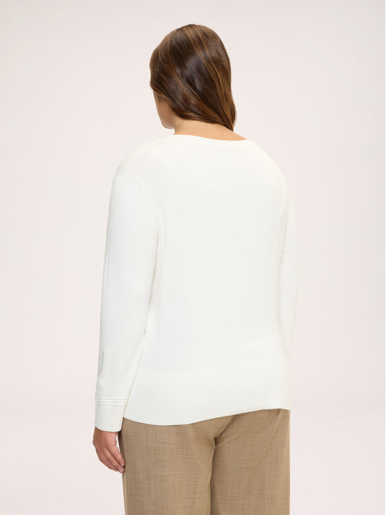 Fiorella Rubino Fiorella Rubino Sweter M275L008557N011 Biały Regular Fit