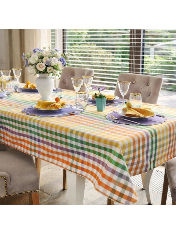 Roseberry Home Roseberry Home Obrus Rainbow Gingham Kolorowy