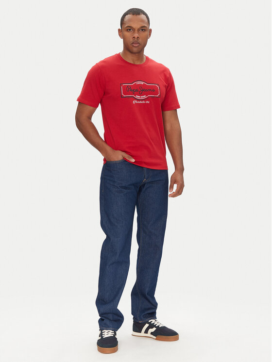 Pepe Jeans Pepe Jeans Marškinėliai Daxton PM509786 Raudona Regular Fit