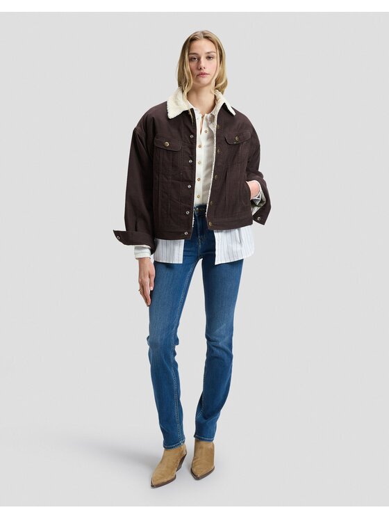 Lee Lee Kurtka jeansowa RELAXED SHERPA RIDER JKT Niebieski Regular Fit