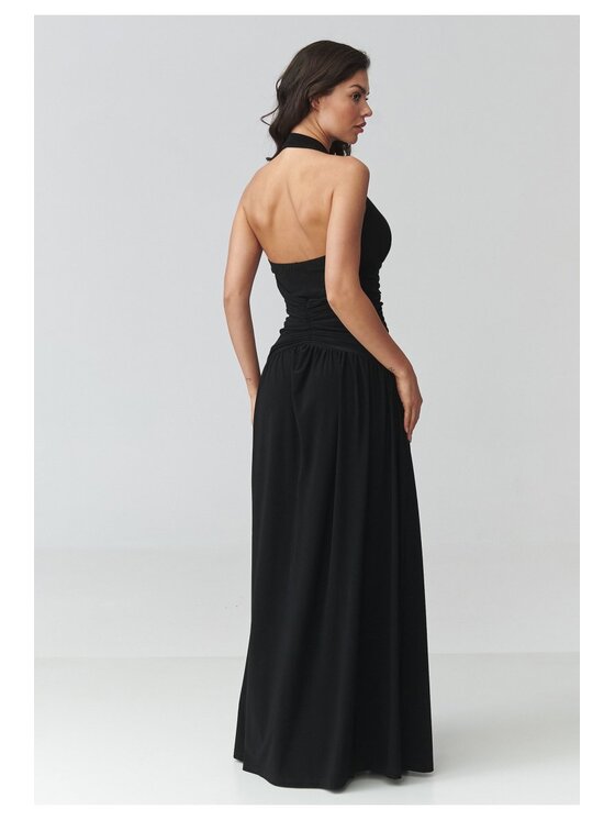 Makadamia Makadamia Sukienka codzienna M944 Czarny Loose Fit