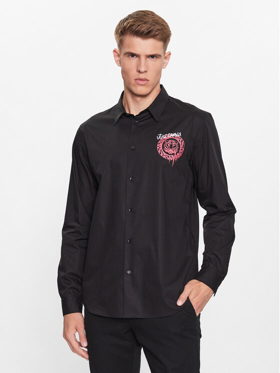 Just Cavalli Košeľa 75OALYS1 Čierna Regular Fit