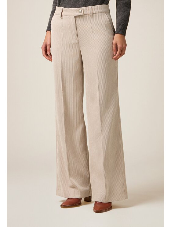 Oltre Oltre Pantaloni di tessuto P029R209075N011 Écru Regular Fit