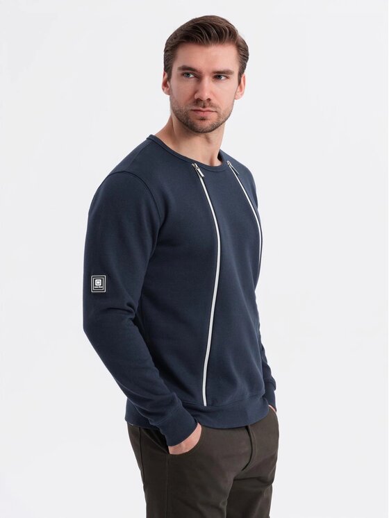Ombre Ombre Mikina OM-SSNZ-0187 Tmavomodrá Regular Fit