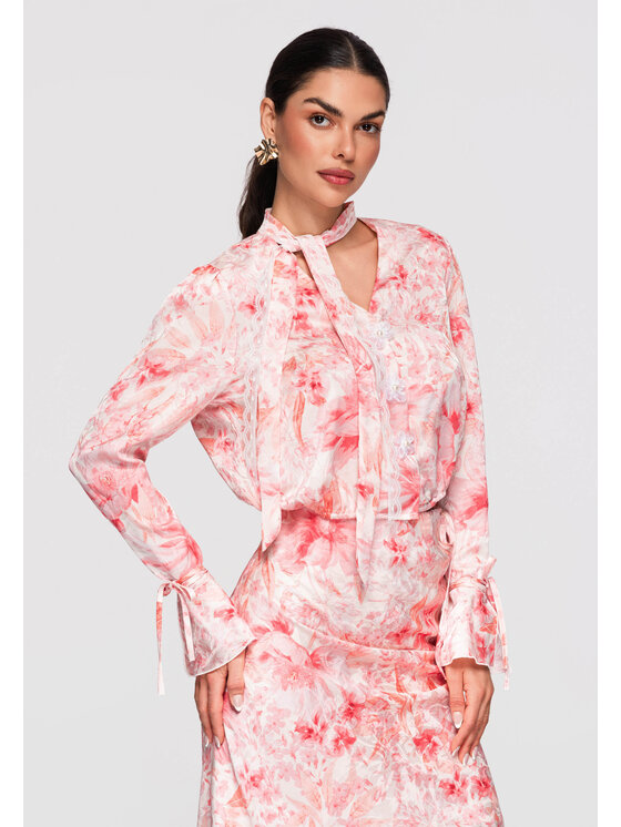 Ombre Ombre Koszula OW-SH-E0033 Różowy Loose Fit